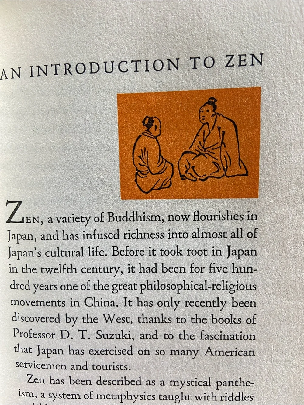 Vintage 1st edition 50s 1950s Zen Buddhism Orange Floral Buddhist stories book - Picture 9 of 11